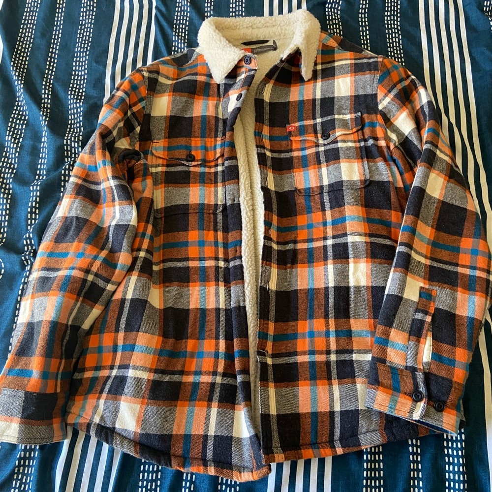 Plaid Sherpa-Lined Jacket